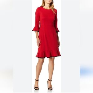 NANETTE LEPORE / RED / SIZE 8 / 3/4 SLEEVE DRESS